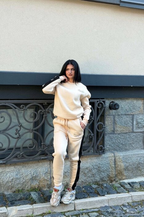 SET BLUZE ME SHKRIME TE VOGLA + TUTA PER FEMRA NE NGJYRE BEZHE - 6
