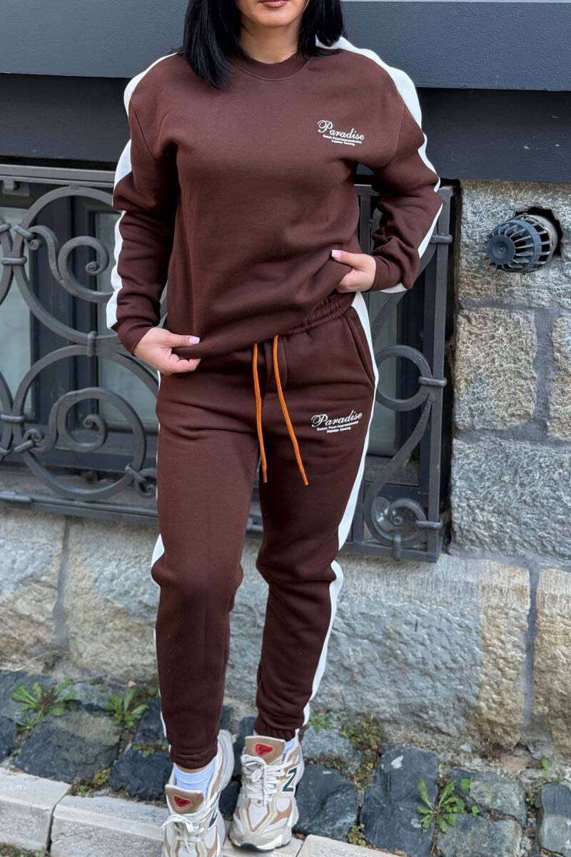 SET BLUZE ME SHKRIME TE VOGLA + TUTA PER FEMRA NE NGJYRE KAFE - 2