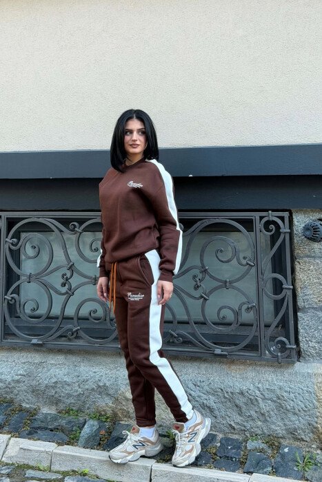 SET BLUZE ME SHKRIME TE VOGLA + TUTA PER FEMRA NE NGJYRE KAFE - 3