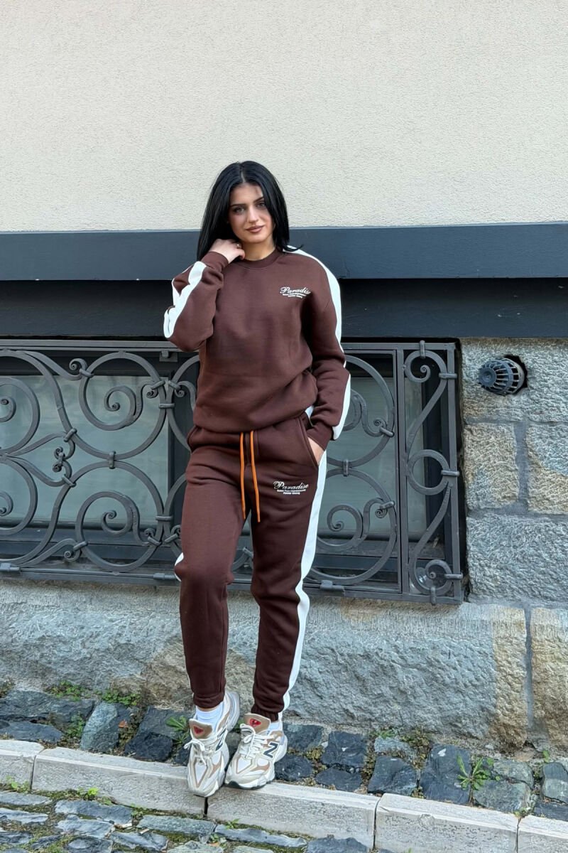 SET BLUZE ME SHKRIME TE VOGLA + TUTA PER FEMRA NE NGJYRE KAFE - 6
