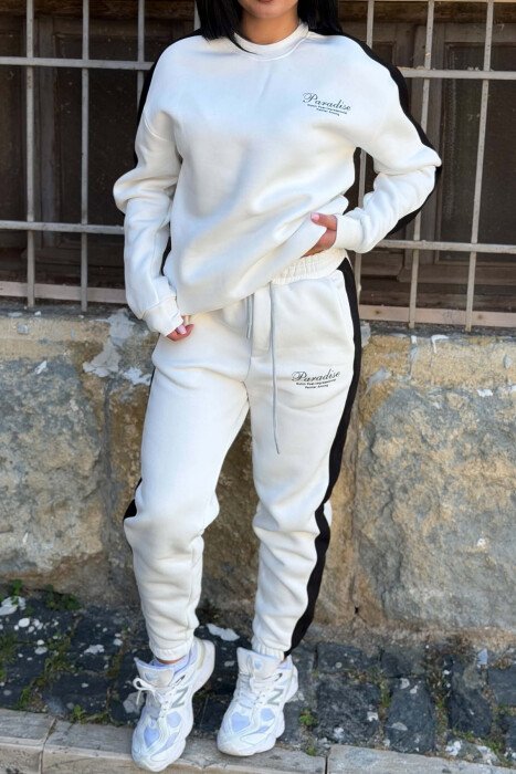 SET BLUZE ME SHKRIME TE VOGLA + TUTA PER FEMRA NE NGJYRE TE BARDHE - 5