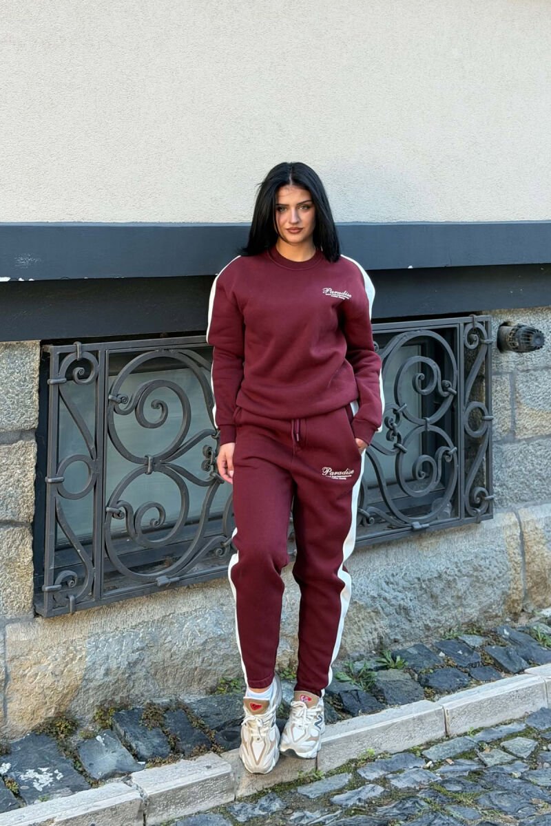 SET BLUZE ME SHKRIME TE VOGLA + TUTA PER FEMRA NE NGJYRE VISHNJE - 3