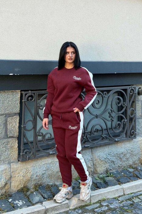 SET BLUZE ME SHKRIME TE VOGLA + TUTA PER FEMRA NE NGJYRE VISHNJE - 5