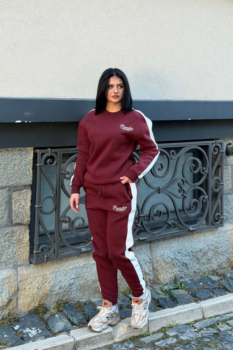 SET BLUZE ME SHKRIME TE VOGLA + TUTA PER FEMRA NE NGJYRE VISHNJE - 5