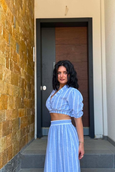 SET CROP TOP+FUND PER FEMRA NE NGJYRE BLU - 2