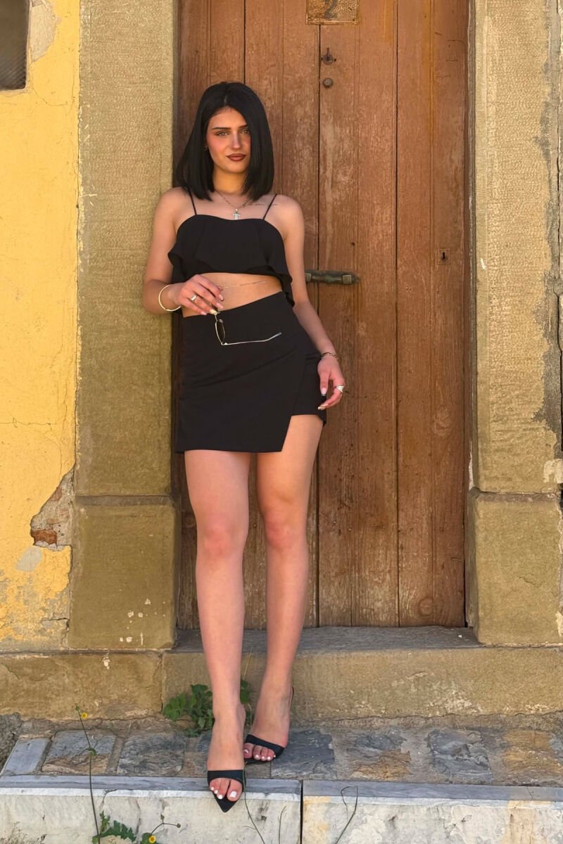 SET CROP TOP+ FUNDPANTALLON PER FEMRA NE NGJYRE TE ZEZE - 1
