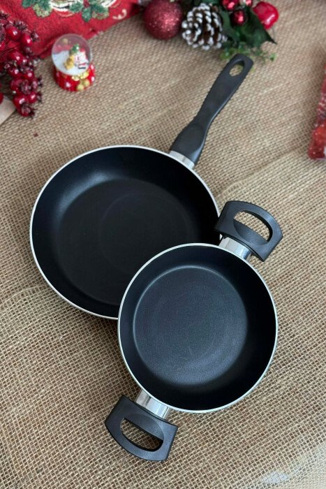 SET DY PJESËSH TIGAN PËR SERVIRJE 16CM+TIGAN PËR SKUQJE 20CM NË NGJYRËN GRI - 2