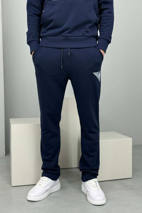SET HOODIE ME IMAZH NE PJESEN PARA + TUTA PER MESHKUJ NE NGJYRE BLU + TE KUQE - 3