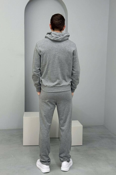 SET HOODIE ME IMAZH NE PJESEN PARA + TUTA PER MESHKUJ NE NGJYRE GRI TE ZBARDHUR - 5