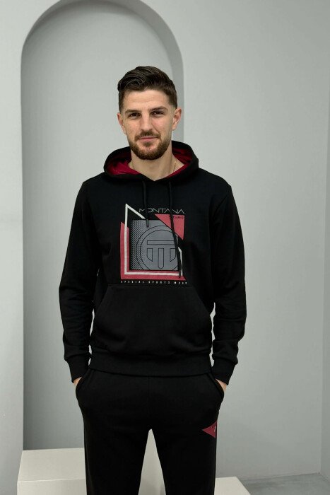 SET HOODIE ME IMAZH NE PJESEN PARA + TUTA PER MESHKUJ NE NGJYRE TE ZEZE - 3