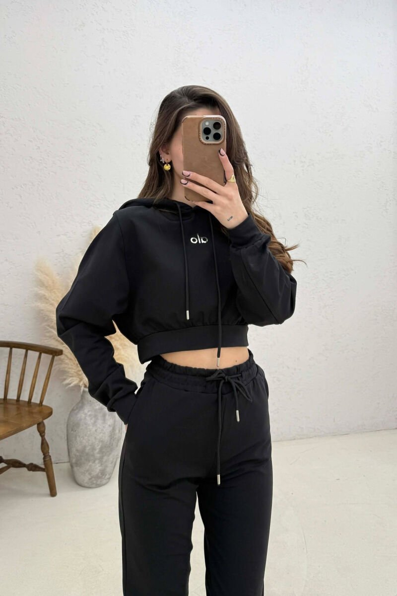 SET HOODIE ME SHKRIME + TUTA PER FEMRA NE NGJYRE TE ZEZE - 3