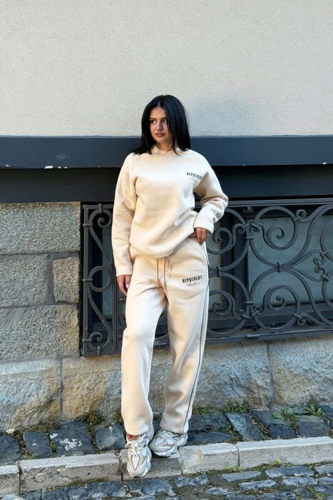 SET I THJESHTE ME PUSH BLUZE + TUTA PER FEMRA NE NGJYRE BEZHE - KLAUDIO FASHION