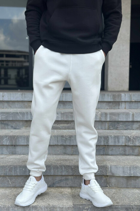 SET I THJESHTË ME PUSH HOODIE+TUTA PËR MESHKUJ NË NGJYRËN E BARDHË+E ZEZË - 1