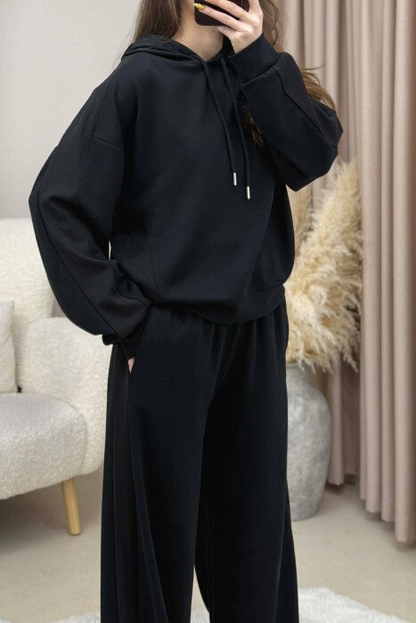 SET I THJESHTE NJE NGJYRESH HOODIE + TUTA PER FEMRA NE NGJYRE TE ZEZE - 4