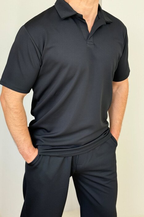 SET I THJESHTË T-SHIRT+TUTA PËR MESHKUJ NË NGJYRËN E ZEZË - 2