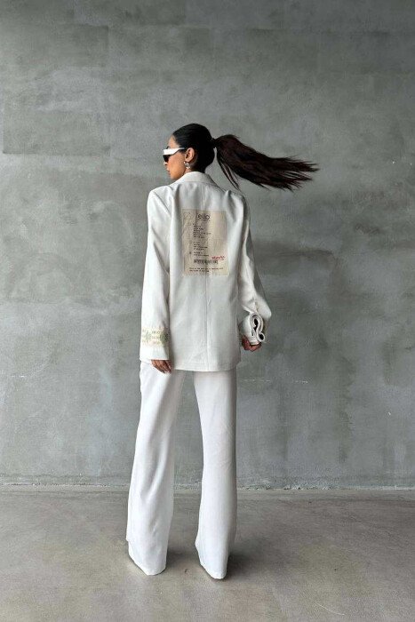 ONE COLOR JACKET+TROUSERS WOMEN SET WHITE-E BARDHE - 2