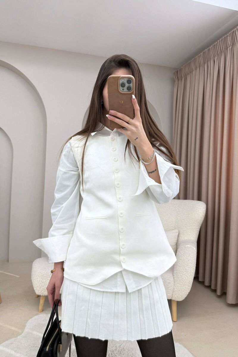 SET I THURRUR NJE NGJYRESH JELEK ME BUTONA + FUND PER FEMRA NE NGJYRE TE BARDHE - 3