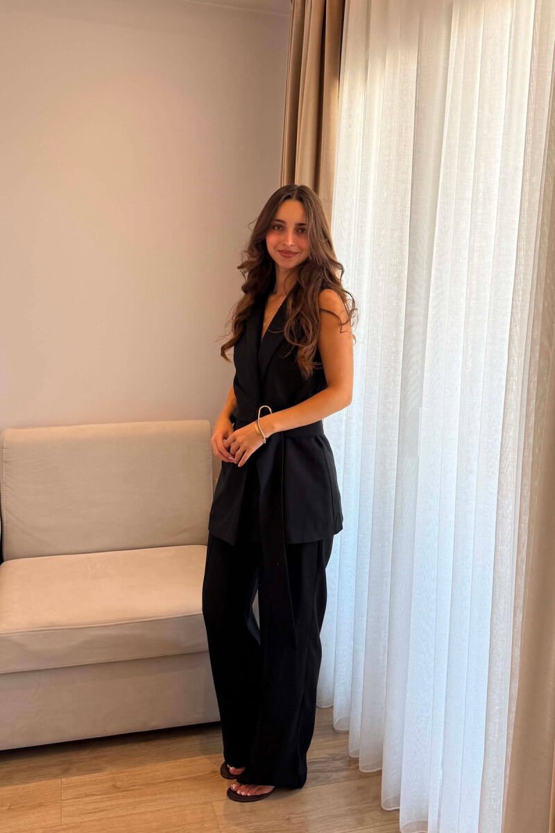 SET JELEK ME DETAJ GOLD + PANTALLONA PER FEMRA NE NGJYRE TE ZEZE - 2