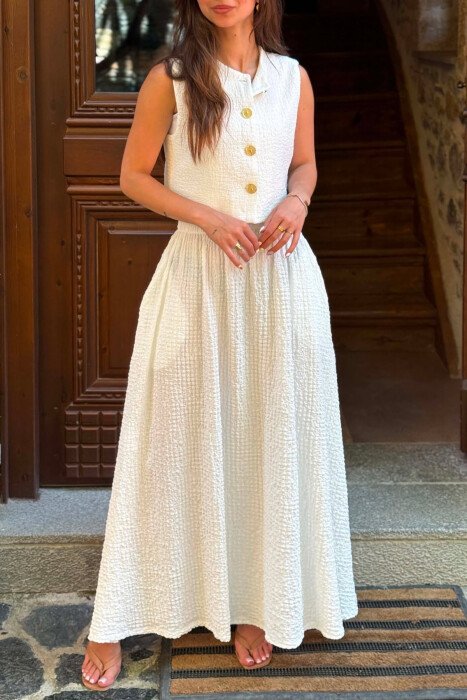 SET JELEK ME BUTONA GOLD + FUND PER FEMRA NE NGJYRE TE BARDHE - 2