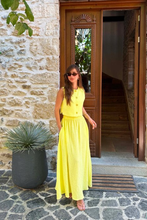 SET JELEK ME BUTONA GOLD + FUND PER FEMRA NE NGJYRE TE VERDHE - 3