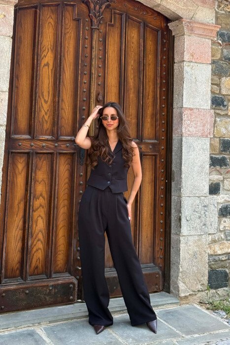 SET JELEK ME BUTONA + PANTALLONA PER FEMRA NE NGJYRE TE ZEZE - 5