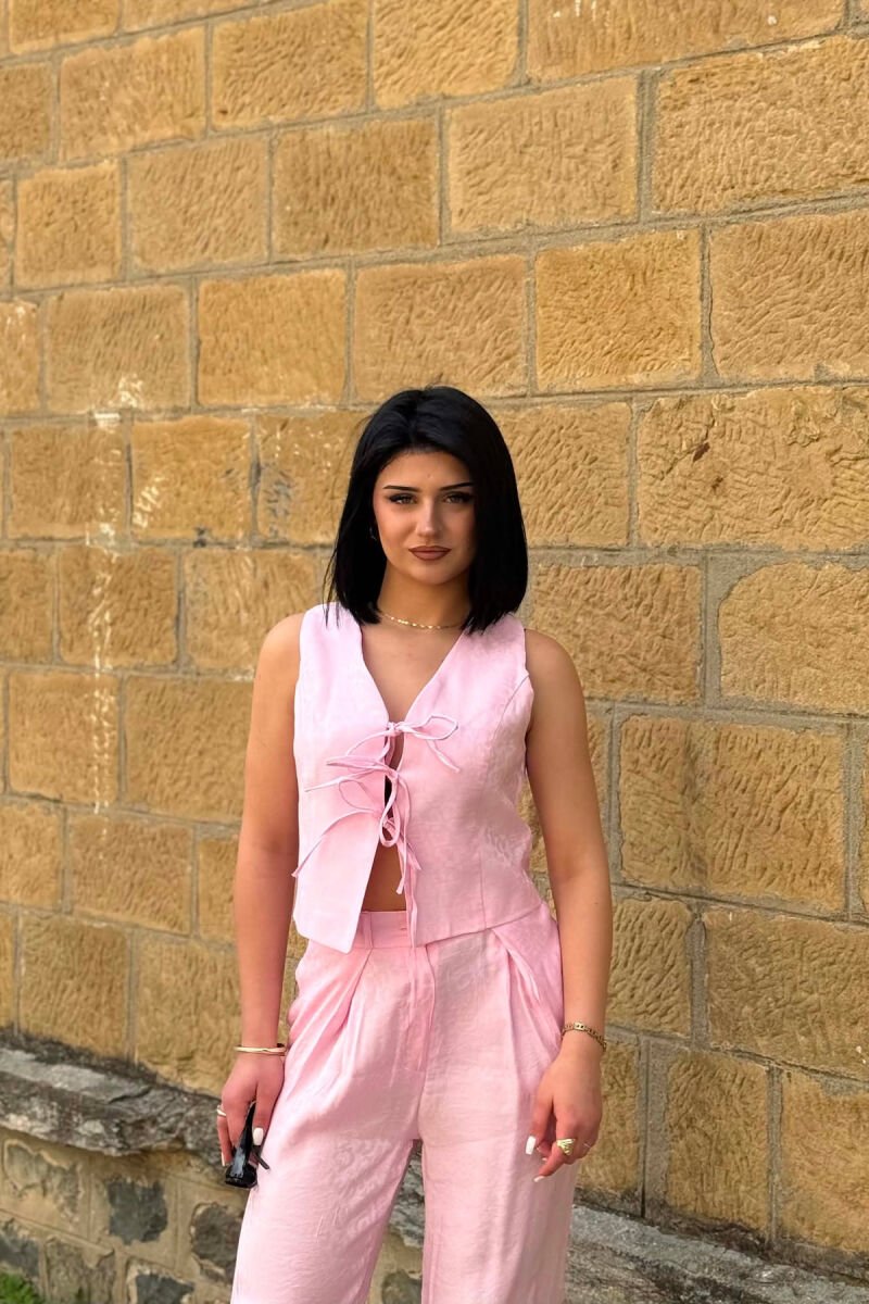 SET JELEK ME LIDHESE + PANTALLONA PER FEMRA NE NGJYRE ROZE - 2