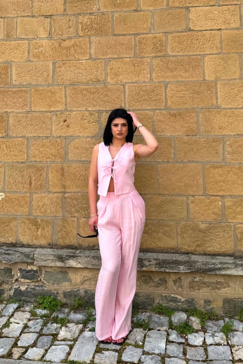 SET JELEK ME LIDHESE + PANTALLONA PER FEMRA NE NGJYRE ROZE - 3