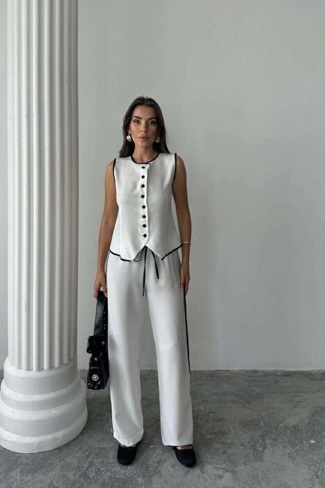 SET JELEK+PANTALLONA PER FEMRA NE NGJYRE TE BARDHE - KLAUDIO FASHION