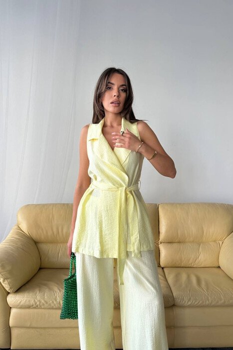 SET JELEK+PANTALLONA PER FEMRA NE NGJYRE TE VERDHE - 3