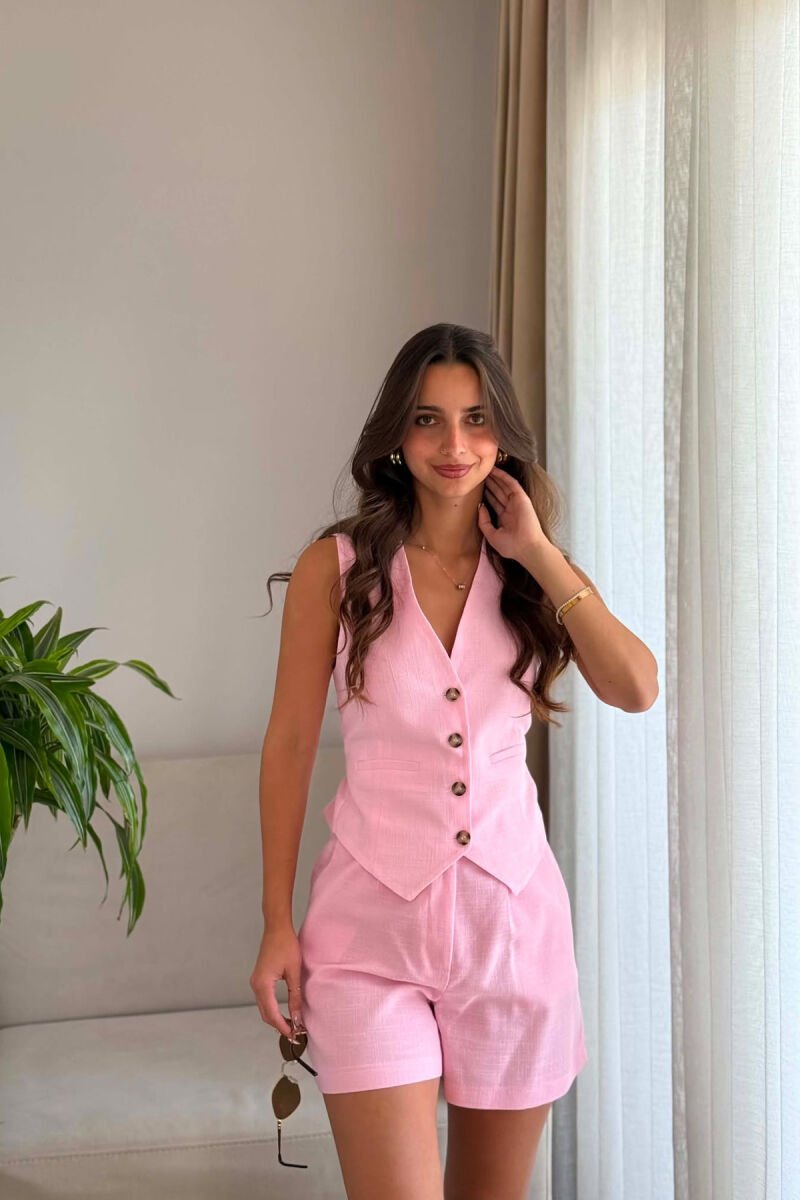SET JELEK+PANTALLONA TE SHKURTRA PER FEMRA NE NGJYRE ROZE - 5