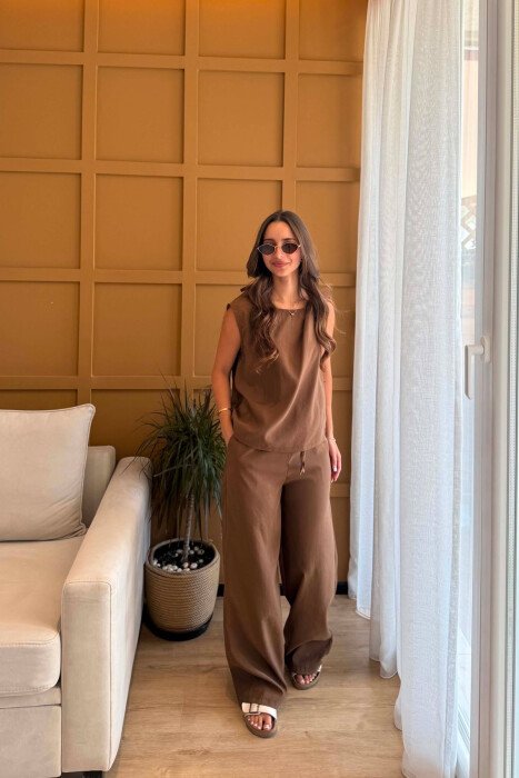 SET KANATJERE+PANTALLONA PER FEMRA NE NGJYRE KAFE 