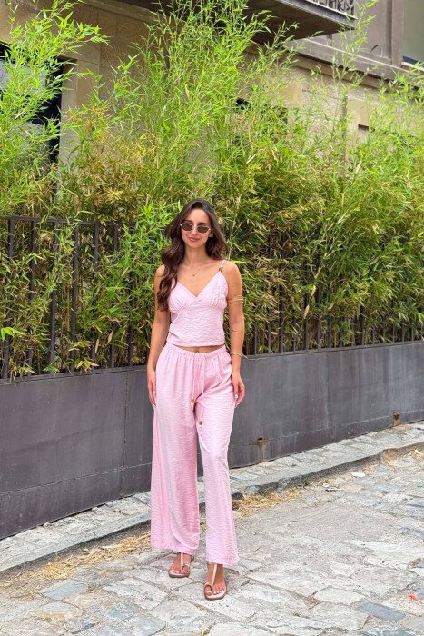 SET KANATJERE+PANTALLONA PER FEMRA NE NGJYRE ROZE - KLAUDIO FASHION