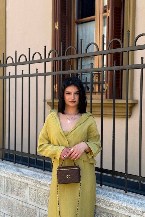SET KEMISHE+FUSTAN PER FEMRA NE NGJYRE JESHILE TE ZBARDHUR - 2