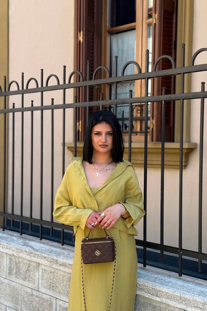 SET KEMISHE+FUSTAN PER FEMRA NE NGJYRE JESHILE TE ZBARDHUR - 2