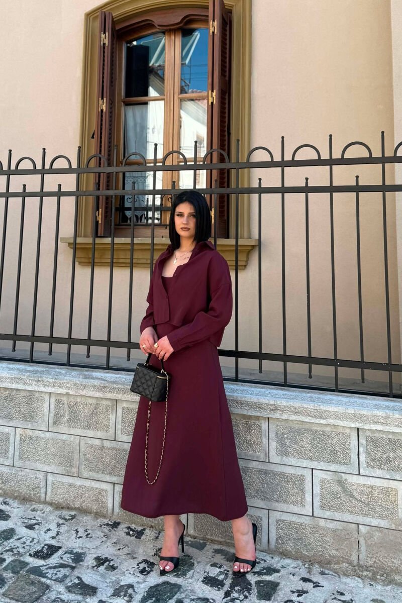 SET KEMISHE+FUSTAN PER FEMRA NE NGJYRE VISHNJE TE ERRET - 2