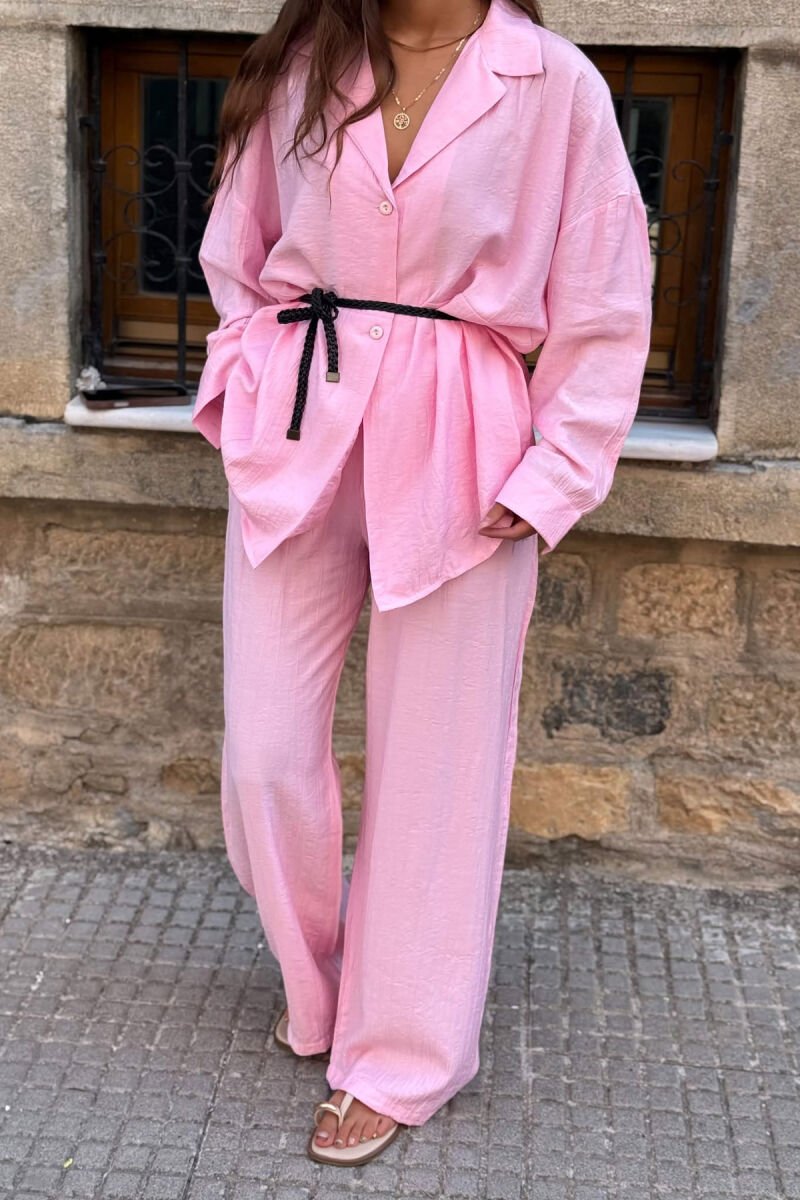 SET KEMISHE+PANTALLONA PER FEMRA NE NGJYRE BABY PINK - 3