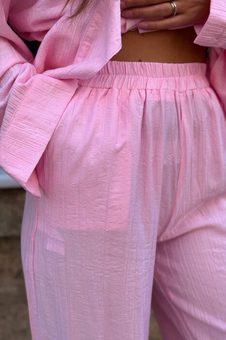 SET KEMISHE+PANTALLONA PER FEMRA NE NGJYRE BABY PINK - 4