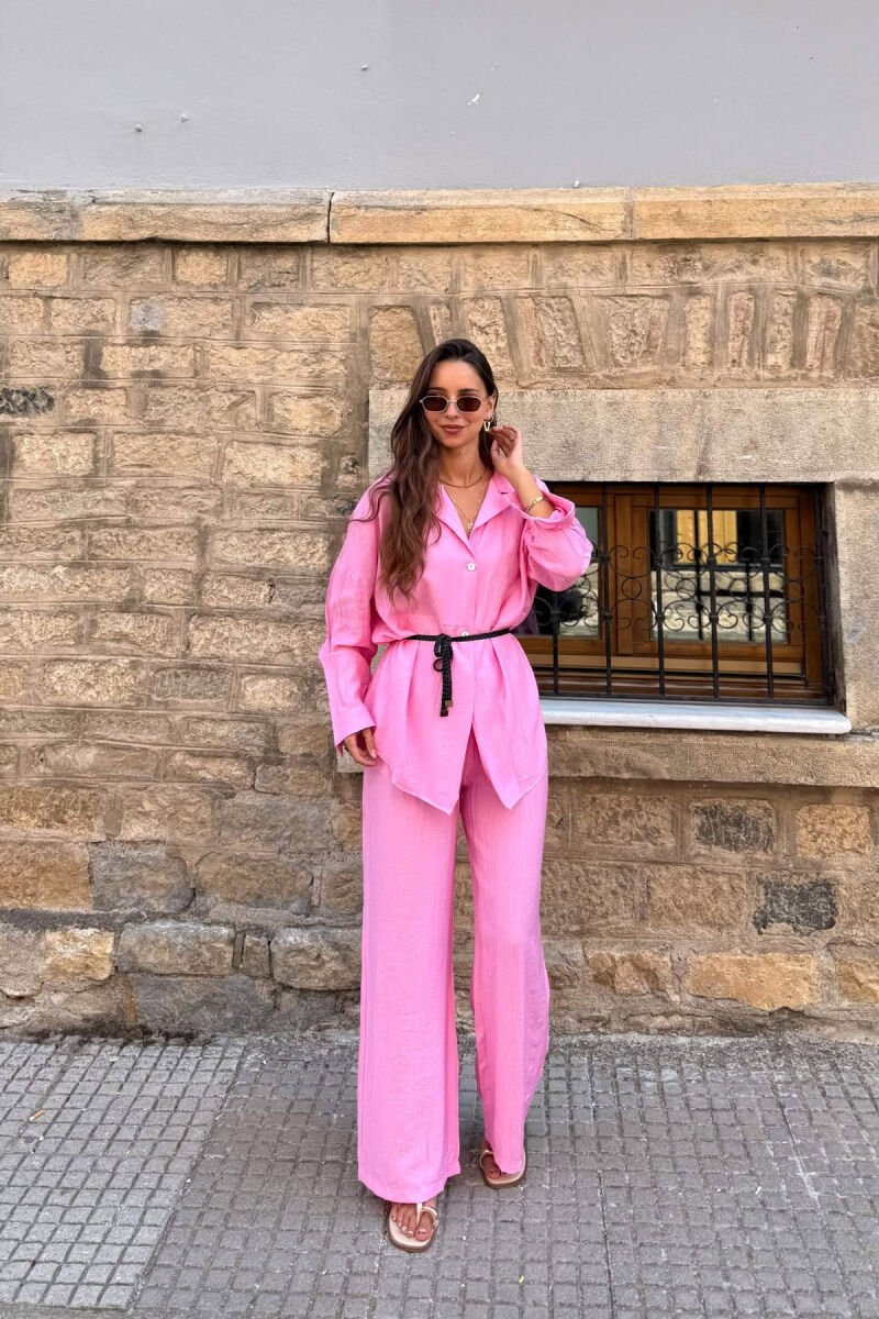 SET KEMISHE+PANTALLONA PER FEMRA NE NGJYRE ROZE - 1