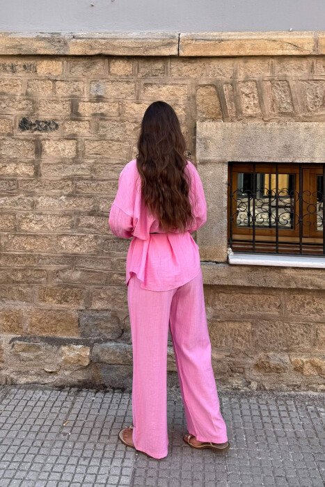 SET KEMISHE+PANTALLONA PER FEMRA NE NGJYRE ROZE - 2