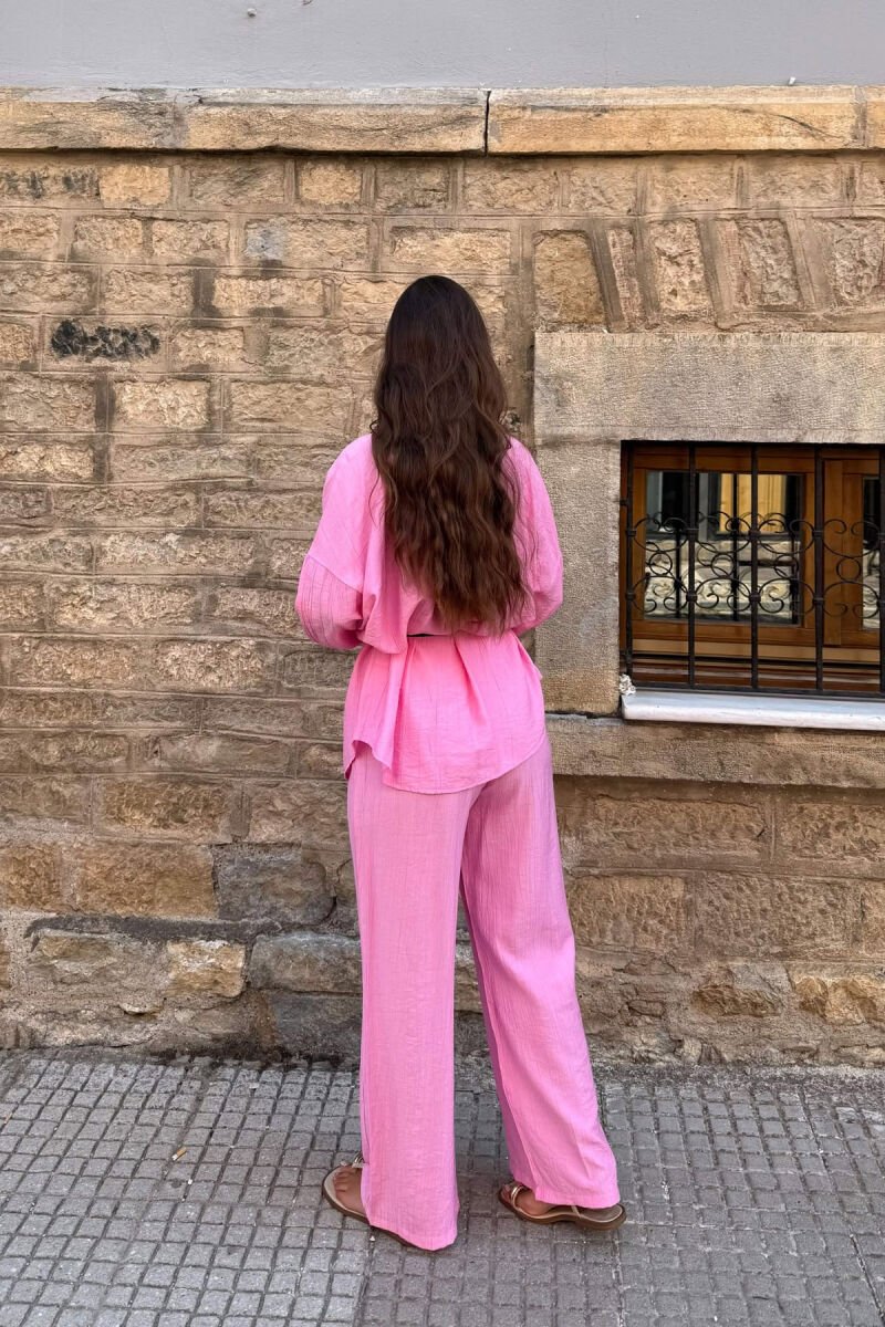 SET KEMISHE+PANTALLONA PER FEMRA NE NGJYRE ROZE - 2