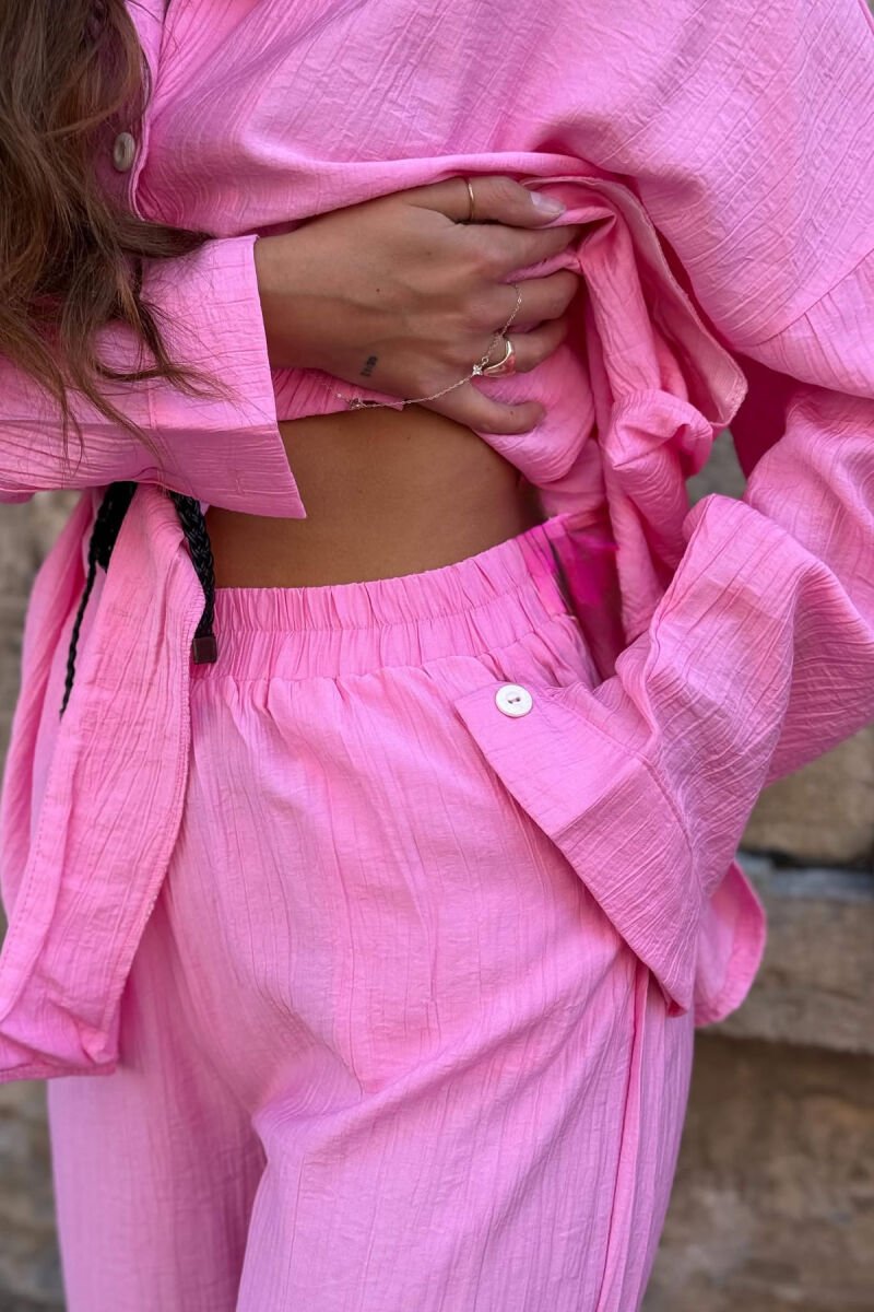 SET KEMISHE+PANTALLONA PER FEMRA NE NGJYRE ROZE - 4