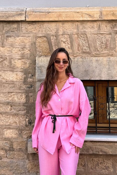 SET KEMISHE+PANTALLONA PER FEMRA NE NGJYRE ROZE - 5