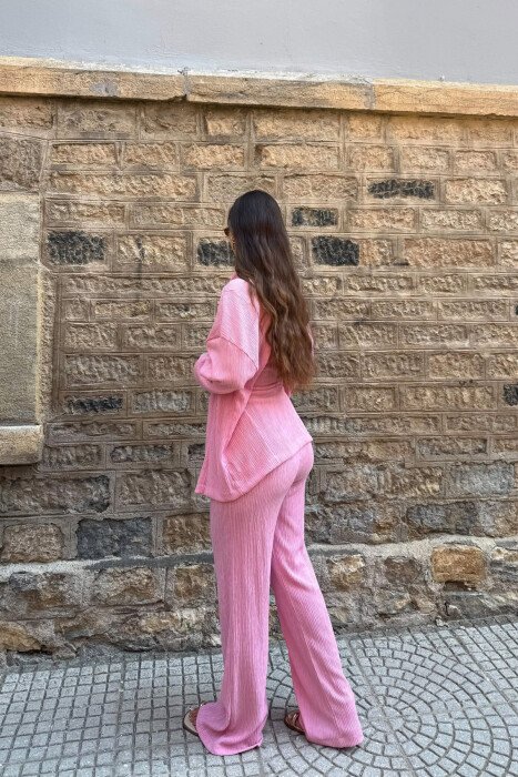 SET KEMISHE+PANTALLONA-PER-FEMRA NE NGJYRE ROZE - 5