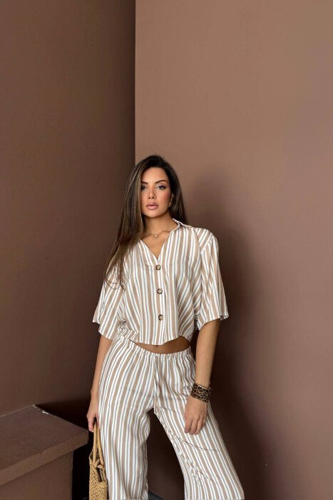 SET KEMISHE+PANTALLONA PER FEMRA NE NGJYRE BEZHE - 2
