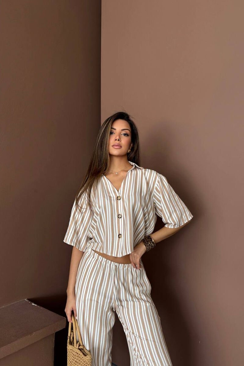 SET KEMISHE+PANTALLONA PER FEMRA NE NGJYRE BEZHE - 5