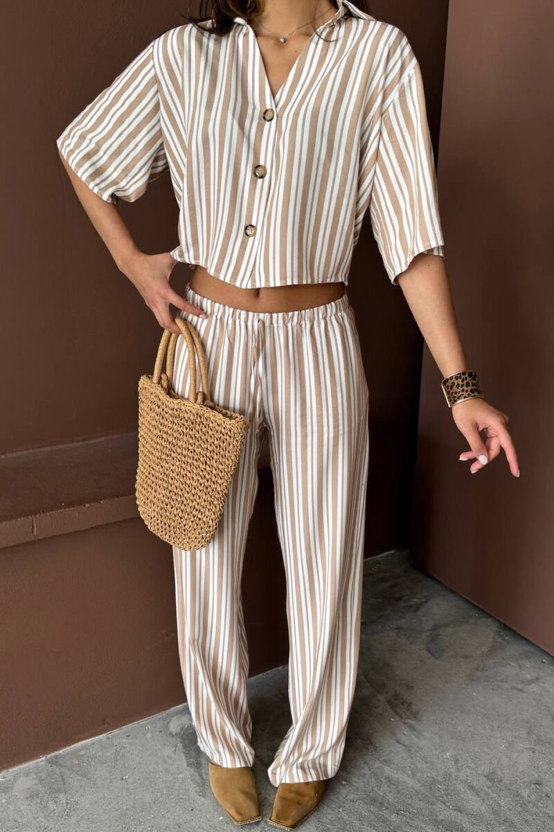 SET KEMISHE+PANTALLONA PER FEMRA NE NGJYRE BEZHE - 7