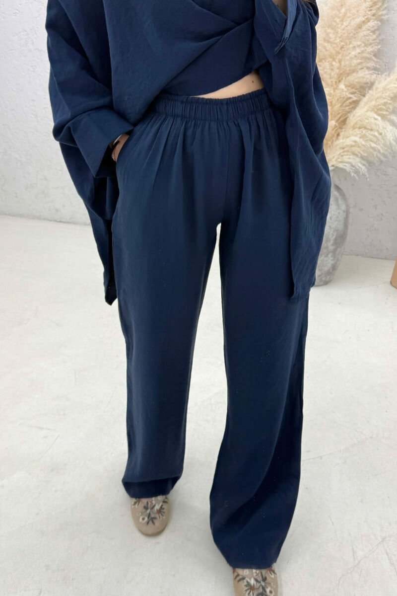 SET KEMISHE + PANTALLONA PER FEMRA NE NGJYRE BLU - 2