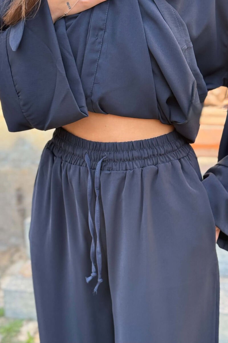 SET KEMISHE+PANTALLONA PER FEMRA NE NGJYRE BLU TE ERRET - 4
