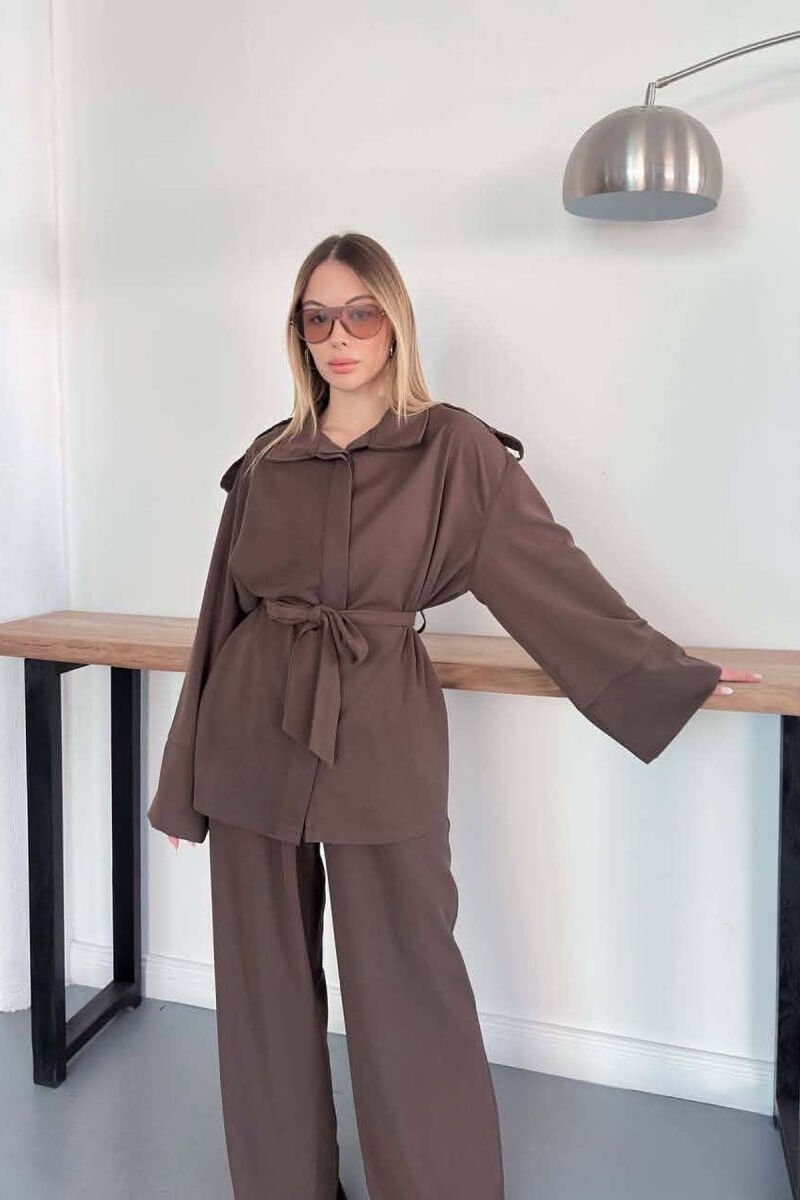 SET KEMISHE+PANTALLONA PER FEMRA NE NGJYRE KAFE TE ERRET - 7