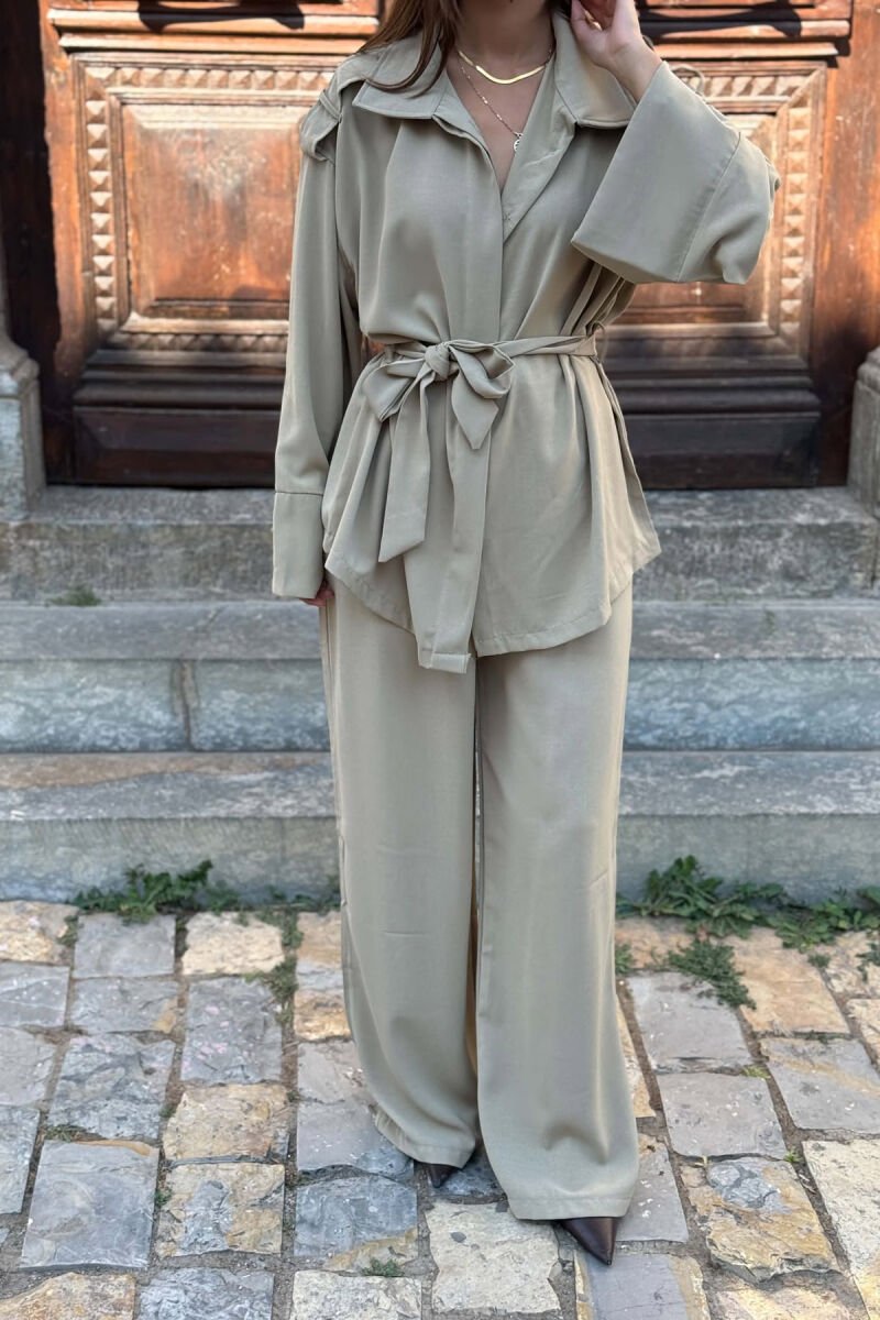 SET KEMISHE+PANTALLONA PER FEMRA NE NGJYRE KAKI - 3